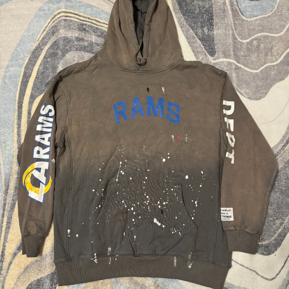 Gallery Dept x La Rams 90s Vintage Gray Hoodie Mens Size Large